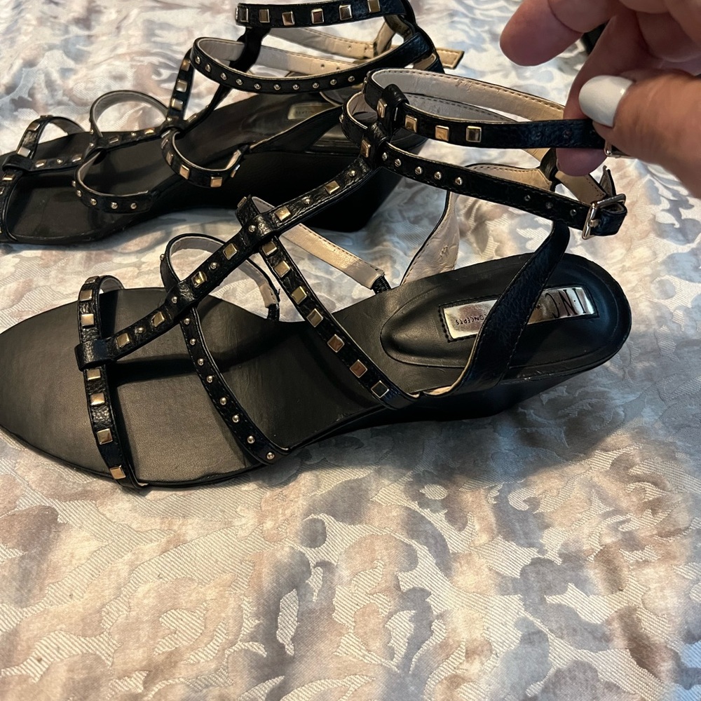 INC Black Ankle Strap Sandals size 9